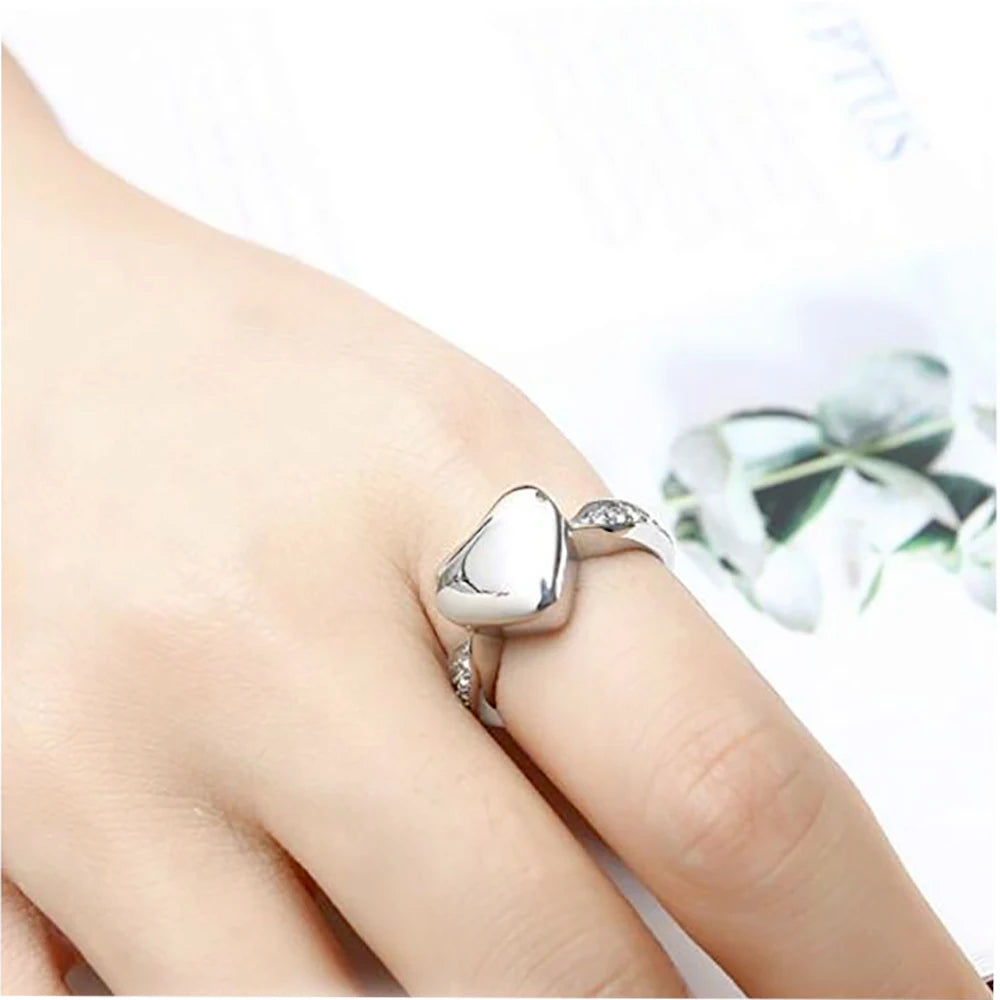 Love Heart cremation Ash rings Stainless Steel Memorial Urn Ring Ashes Keepsake Cremation Jewelry Size 6-10