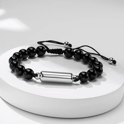 Cremation Urn Bracelets For Men,adjustable Tiger Eye Beads Chain Wristband Pet Family Papa Ashes Holder Stainless Steel Jewelry