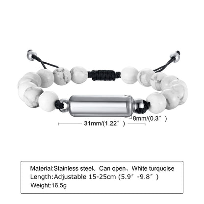 Cremation Urn Bracelets For Men,adjustable Tiger Eye Beads Chain Wristband Pet Family Papa Ashes Holder Stainless Steel Jewelry