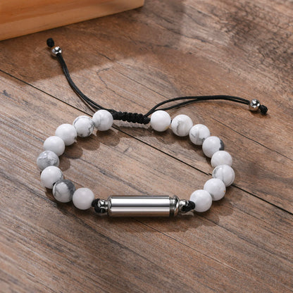 Cremation Urn Bracelets For Men,adjustable Tiger Eye Beads Chain Wristband Pet Family Papa Ashes Holder Stainless Steel Jewelry