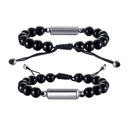 Cremation Urn Bracelets For Men,adjustable Tiger Eye Beads Chain Wristband Pet Family Papa Ashes Holder Stainless Steel Jewelry